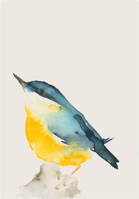 Art Print From Original Painting Blue and Yellow Bird | Etsy | Vögel kunst, Grußkarte, Karten