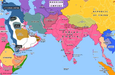 Niedermayer-Hentig Expedition | Historical Atlas of Southern Asia (14 September 1915) | Omniatlas