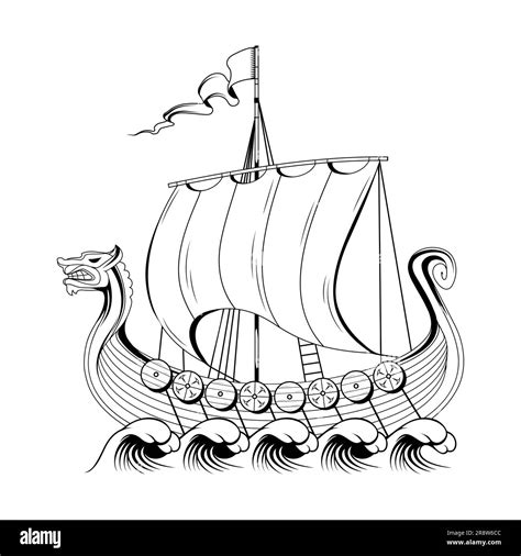 Viking Ship Coloring Page