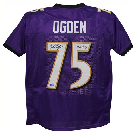 Jonathan Ogden Autographed/Signed Pro Style Purple XL Jersey HOF ...