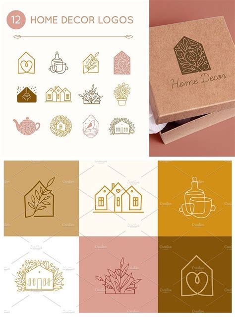 12 home decor logos | templates | emblems and signs for home decor ...