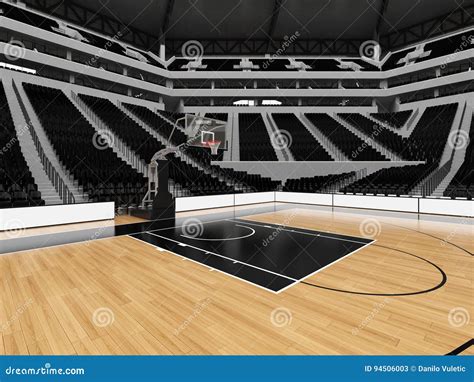 Beautiful Modern Sport Arena for Basketball with Black Seats Stock Illustration - Illustration ...