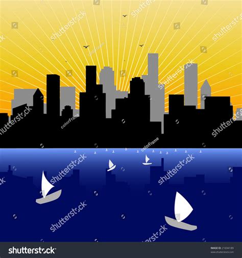 Vector Illustration City Skyline Stock Vector (Royalty Free) 21694189 ...