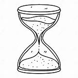 Hour Glass With Sand Inside Hand Drawn Doodle Style Vector  sketch template