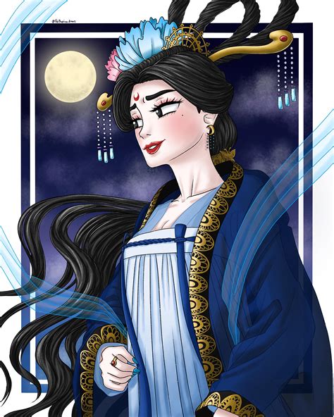 It’s Mid-Autumn Festival! Enjoy this drawing of the Chinese moon goddess, Chang’e, that I drew ...