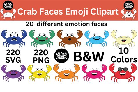 Crab Emoji Emotion Clipart | Emoji Icons ~ Creative Market