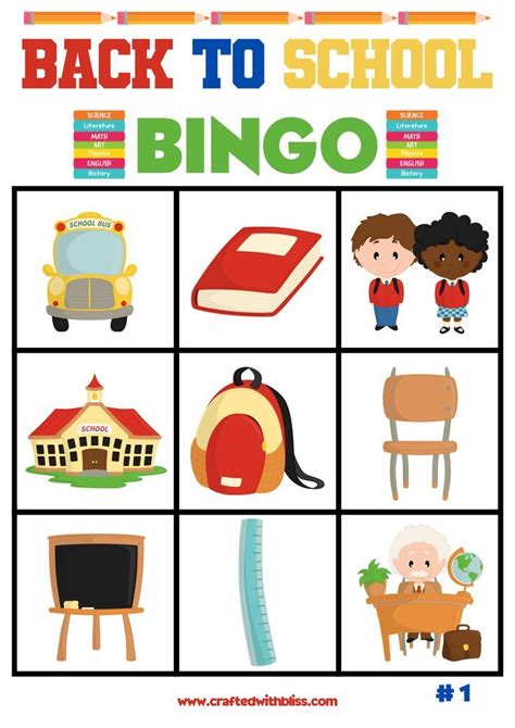 10 Back to School BINGO For Preschool-Kindergarten Classroom Games ...