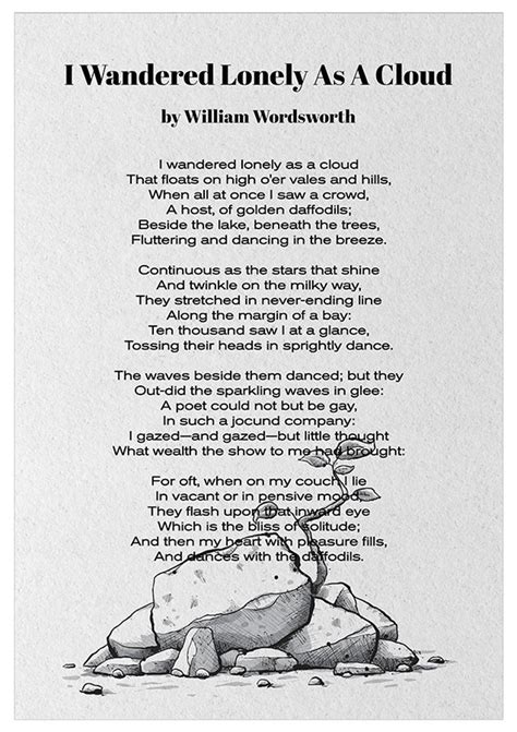 William Wordsworth Poem i Wandered Lonely as a - Etsy UK