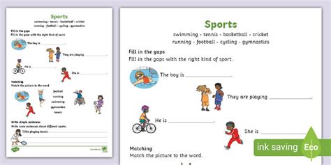 Sports Worksheet - ESL Resources