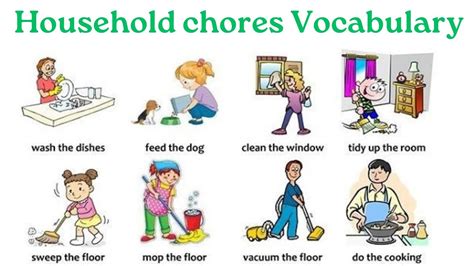 Household Chores Vocabulary | Household Chores in English - YouTube