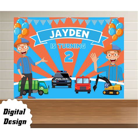 Blippi Backdrop party Digital Backdrop - IQdesignparty | Backdrops for ...