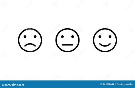 Feedback Emoji Line Icon. Clipart Image Stock Vector - Illustration of emoticon, isolated: 209280047