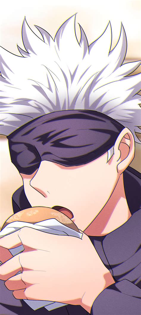 Download Cute Satoru Gojo Eating Jujutsu Kaisen Phone Wallpaper ...