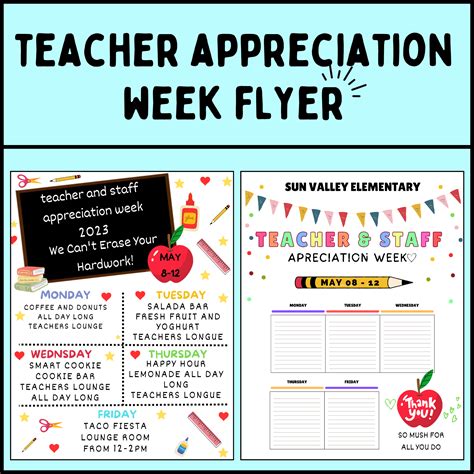 Teacher Appreciation Week Flyer | Printabe and Editable Template for Canva | Made By Teachers