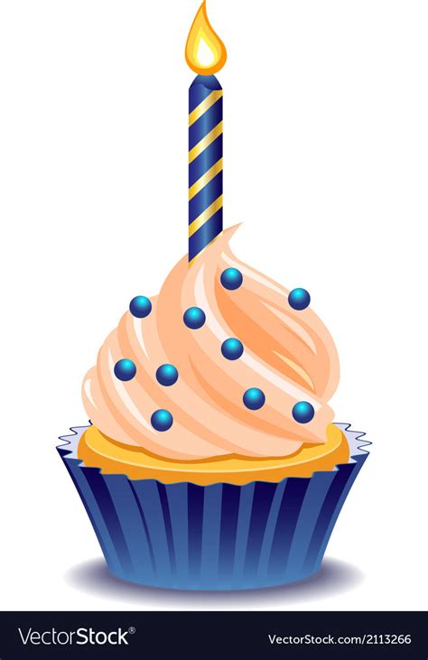 Birthday cupcake Royalty Free Vector Image - VectorStock