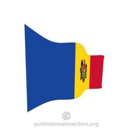 Wavy flag of Moldova | Public domain vectors