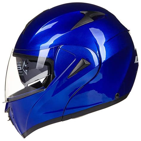 XL, Blue ILM 10 Colors Motorcycle Flip up Modular Helmet DOT