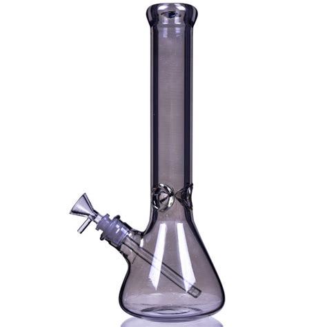 14" Golden Fumed Shiny Smoking Bong Color Tinted - Ash Black -The Greatest Online Smoke Shop!