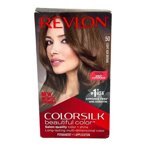 REVLON COLORSILK BEAUTIFUL Hair Color #50 Light Ash Brown 1 Application $4.99 - PicClick