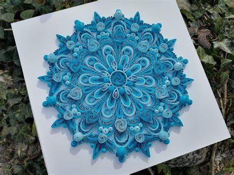 Blue paper quilling medtitation mandala | Quilling patterns, Paper ...