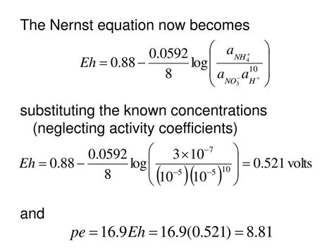 PPT - Nernst Equation PowerPoint Presentation, free download - ID:370431