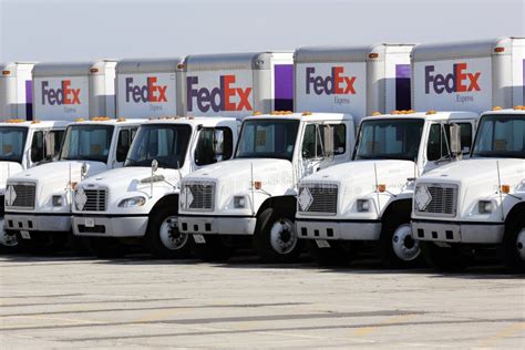 Fleet Of FedEx Delivery Trucks In A Parking Lot Editorial Photography - Image: 47829887