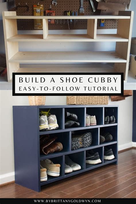 Free printable plans to build your own shoe cubby! | Shoe cubby, Diy ...