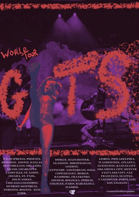 Olivia Rodrigo GUTS World Tour Poster with Locations - Etsy Canada in 2024 | Tour posters ...