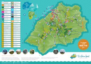 St Helena Tourist Map including Jamestown and walks information