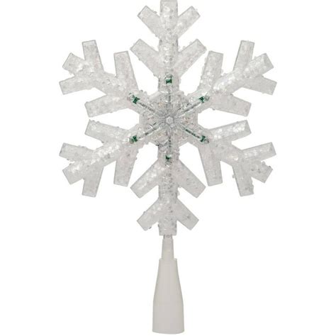 Holiday Time Christmas Ornaments 11.75" Twinkle Snowflake Tree Topper with 9 LED Lights ...