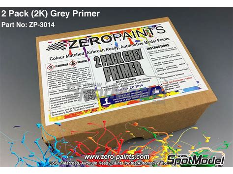 Zero Paints ZP-3014: Primer 2 Pack Grey Primer Set (2K) 1 x 30ml + 1 x 60ml + 1 x 100ml (ref. ZP ...