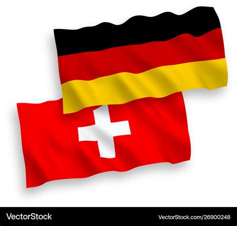 Flags switzerland and germany on a white Vector Image