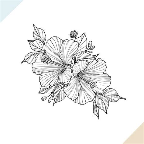 Hawaiian Flower Tattoo Drawings