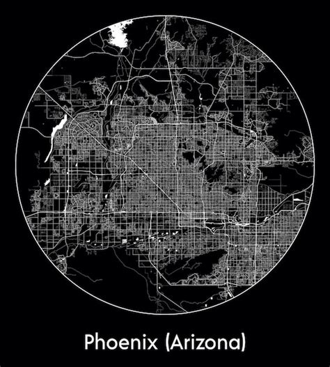 Premium Vector | City map north america united states phoenix arizona ...