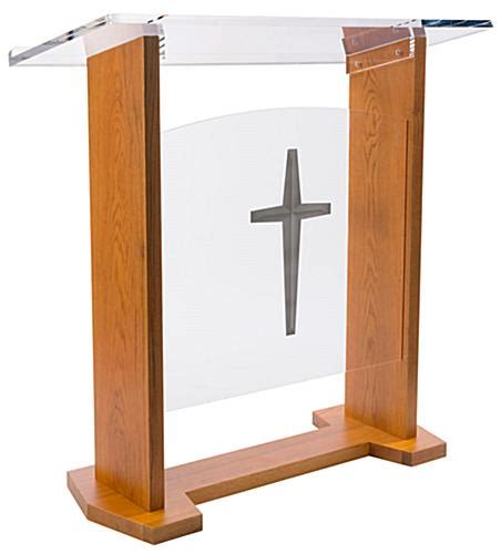 Wide Church Podium | Solid Oak Base & Sides