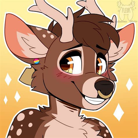 Icon comm for a cute deer (Art by me: @Fleurfurr on twitter) : r/furry