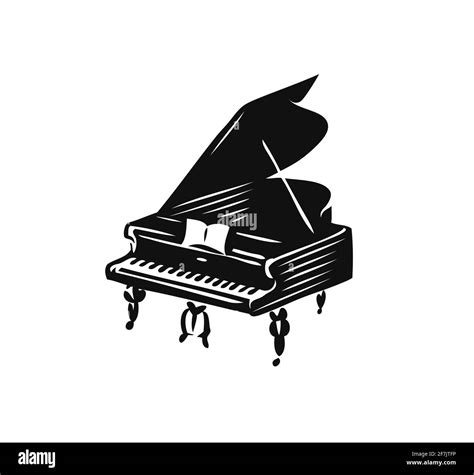 Grand Piano Line Art Logo Design Vector | ubicaciondepersonas.cdmx.gob.mx