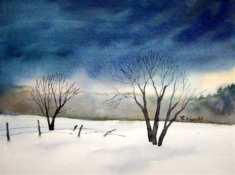 From the land of the Cedars/ Maine watercolors: Winter Scene ...