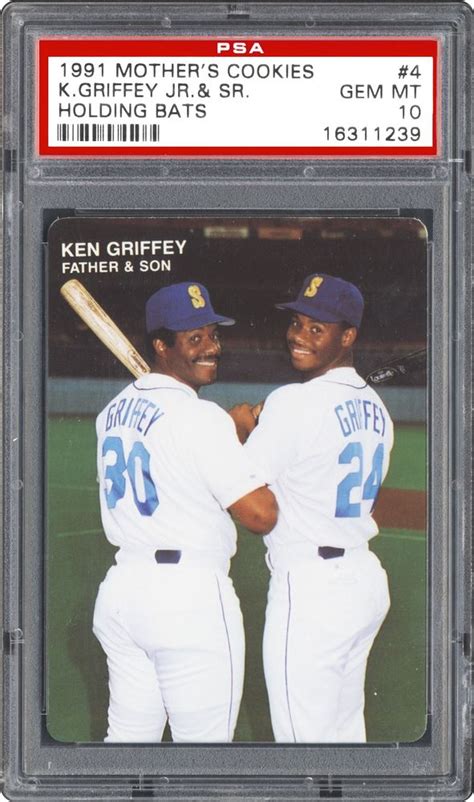 1991 Mother's Cookies Ken Griffey Jr K.Griffey Jr.& Sr. (Holding Bats ...