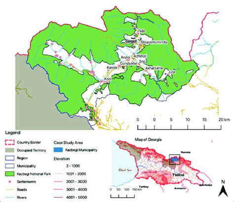 Map of Kazbegi Municipality, Georgia. | Download Scientific Diagram