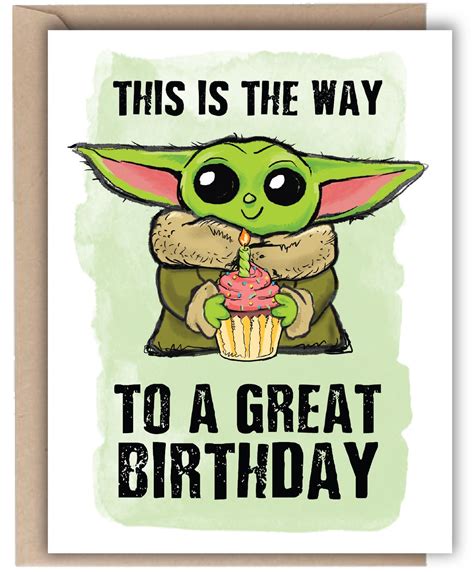 BABY YODA This Is the Way to A Great Birthday card | Etsy