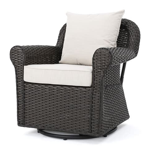 Outdoor Wicker Swivel Chairs With Cushions : Hampton Bay Cambridge ...