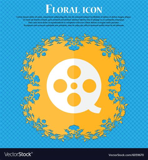 Film floral flat design on a blue abstract Vector Image