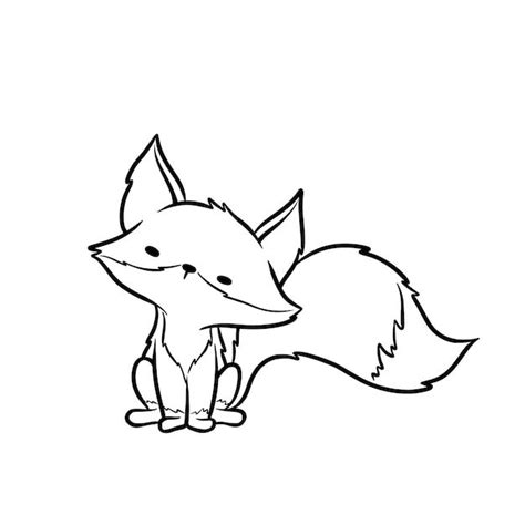 Hand Drawn Fox Outline Illustration