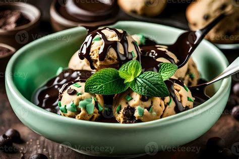 chocolate chip cookie dough ice cream. AI-Generated 34829077 Stock Photo at Vecteezy