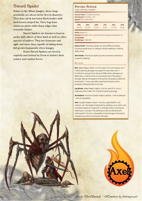 Firebringeraxel's Creations — The Sword Spider. A classic from the Baldur’s Gate...