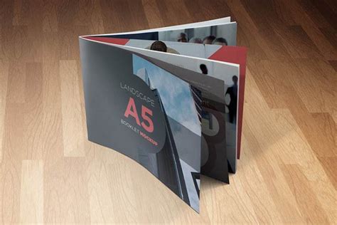 Realistic A5 Landscape Booklet Mockup | Vectogravic Design