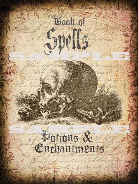 Book Cover of Spells Potions and Enchantments DIY Instant - Etsy