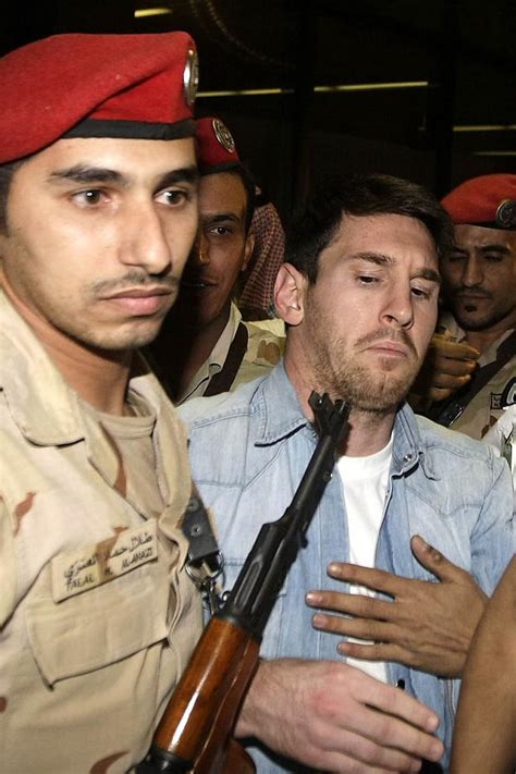 Pics: Messi has gun pointed at head in Riyadh - Football365News