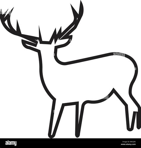 free clip art deer silhouette outline on white background Stock Vector Image & Art - Alamy